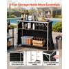 VEVOR Folding Portable Bar Table, 43.5 x 15.4 x 39.8 in, with Carry Bag, 2 Storage Shelves, and Detachable Skirt, Quick and Easy Setup, Foldable Mobile Bartending Station for Events, Party, Tradeshow