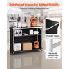 VEVOR Folding Portable Bar Table, 43.5 x 15.4 x 39.8 in, with Carry Bag, 2 Storage Shelves, and Detachable Skirt, Quick and Easy Setup, Foldable Mobile Bartending Station for Events, Party, Tradeshow