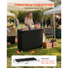 VEVOR Folding Portable Bar Table, 43.3 x 15.2 x 34.8 in, with Carry Bag, Storage Shelf, and Detachable Skirt, Quick and Easy Setup, Foldable Mobile Bartending Station for Events, Party, Tradeshow