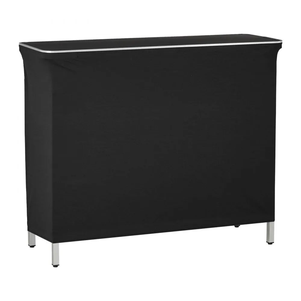 VEVOR Folding Portable Bar Table, 43.3 x 15.2 x 34.8 in, with Carry Bag, Storage Shelf, and Detachable Skirt, Quick and Easy Setup, Foldable Mobile Bartending Station for Events, Party, Tradeshow