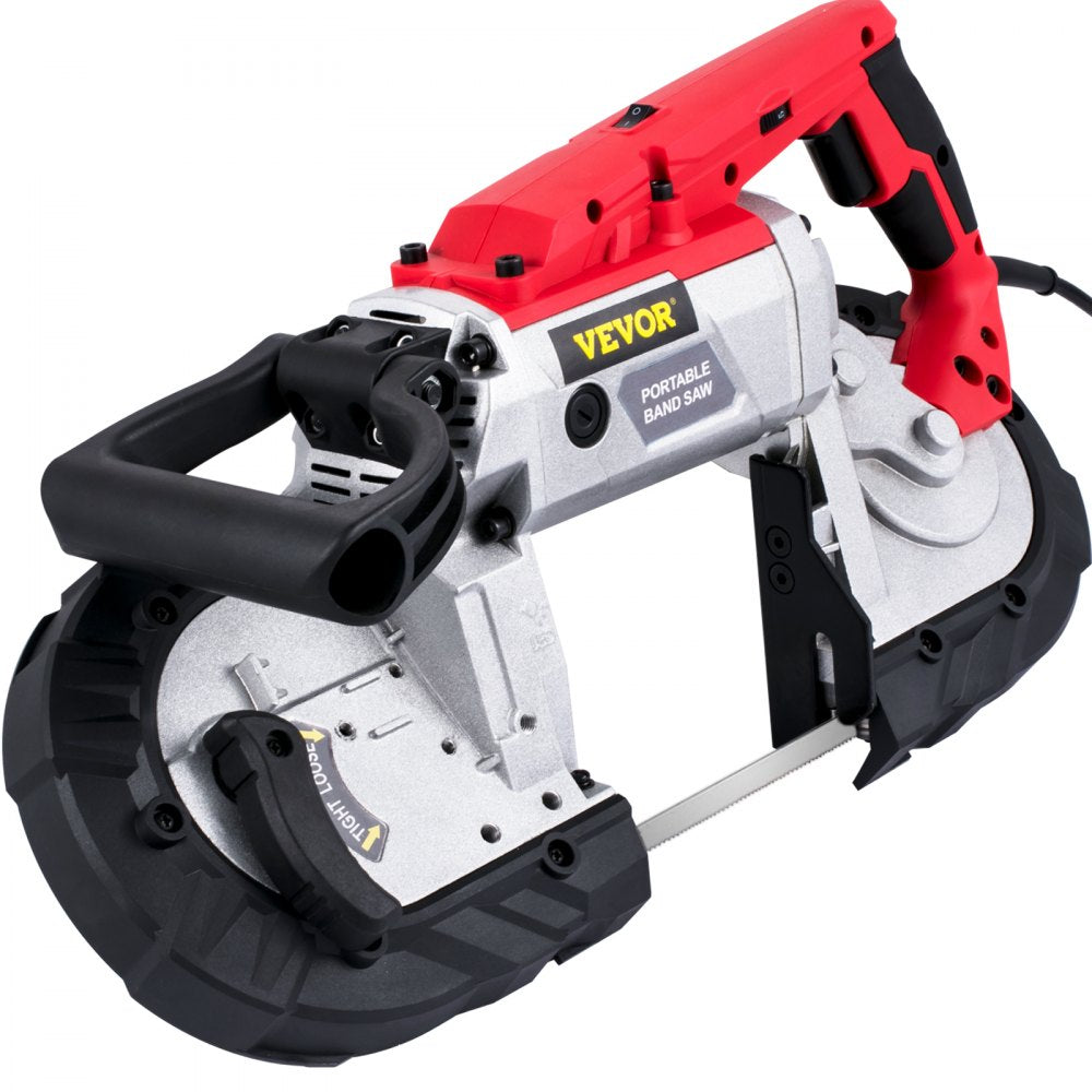 VEVOR Cordless Band Saw, 5-Inch Cut Capacity, Variable Speed, Handheld, 10A Motor, for Metal, Wood, Tubing, Pipes, Rebar, Plastic