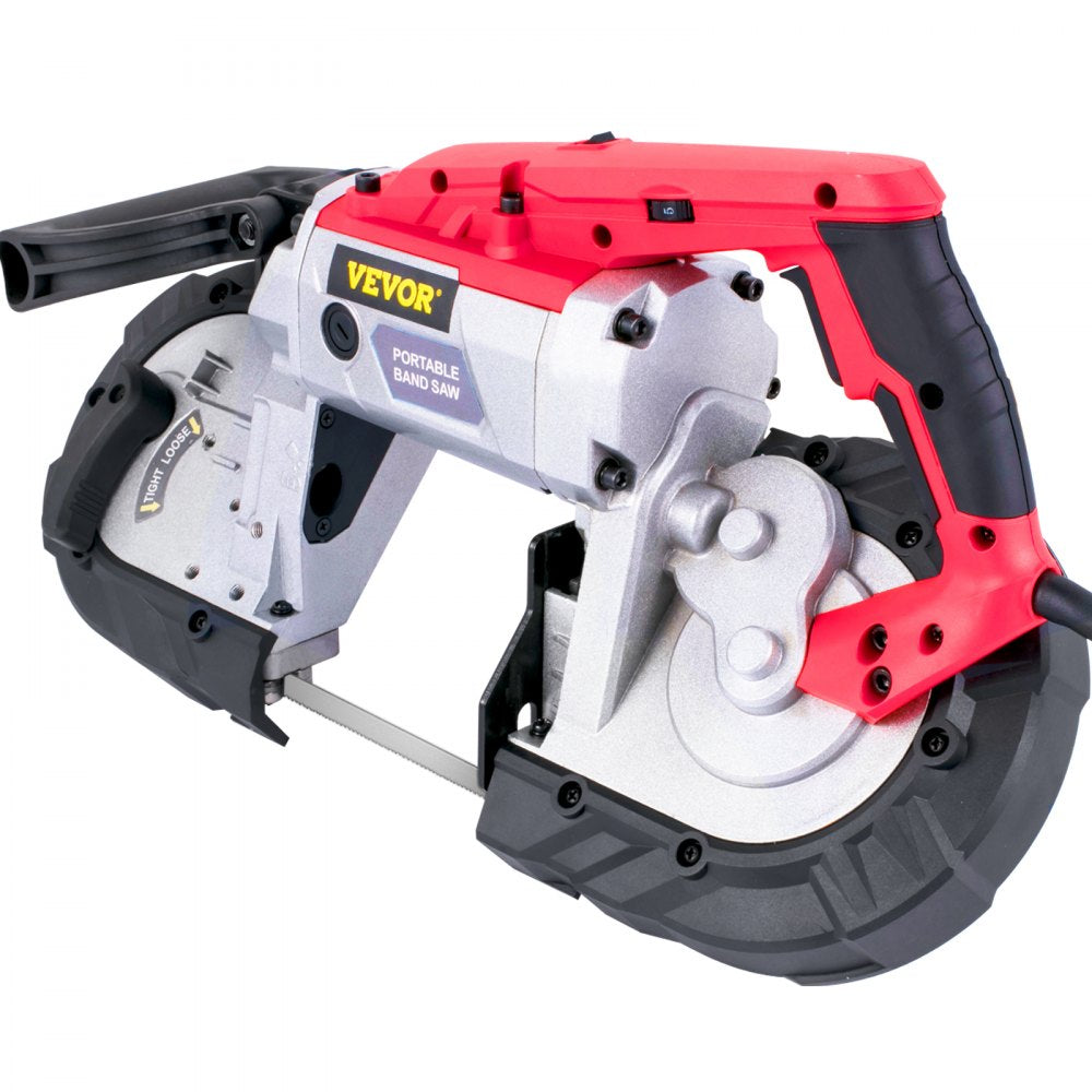 VEVOR Cordless Band Saw, 5-Inch Cut Capacity, Variable Speed, Handheld, 10A Motor, for Metal, Wood, Tubing, Pipes, Rebar, Plastic