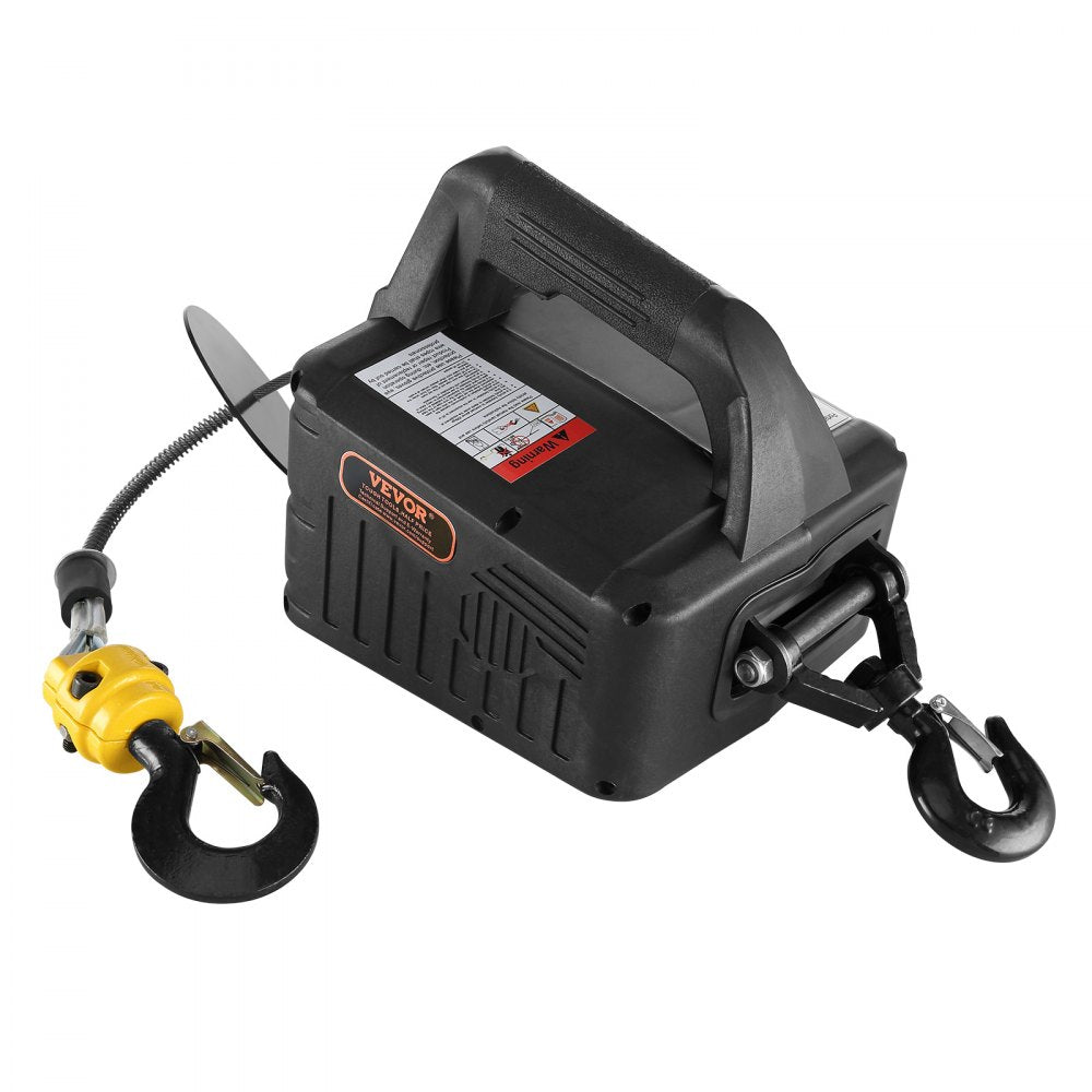 VEVOR 2-in-1 1100 lbs Electric Hoist Winch, 1500W Portable Power Winch Crane, 22.9 ft Lifting Height, 13 ft/min with Wired Remote Control, for Garage, Warehouse, Factory Lifting Towing