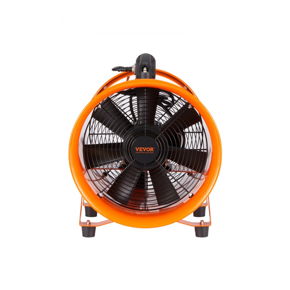 VEVOR Portable Ventilator, 8 inch Heavy Duty Cylinder Fan with 16.4ft Duct Hose, 195W Strong Shop Exhaust Blower 1070CFM, Industrial Utility Blower for Sucking Dust, Smoke, Smoke Home/Workplace