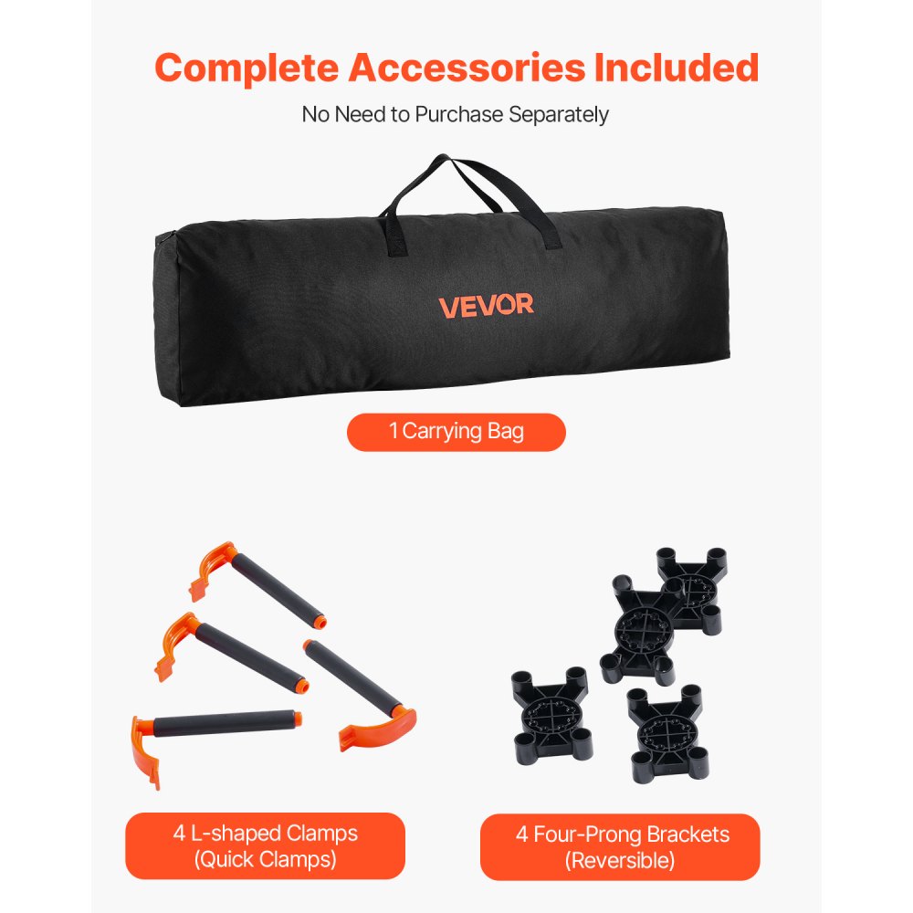 VEVOR Portable Folding Workstand, 6.12 x 4.14 ft Collapsible Workbench, 4500 lbs Weight Capacity, No Assembly Foldable Work Stand with Storage Bag, Table Top NOT Included, for Garage Workshop Outdoor