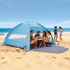 VEVOR Beach Tent Sun Shelter for 6 Person, UPF 50+ Protection, Portable Sun Shade Canopy with Carrying Bag & Sand Pockets, Lightweight and Easy Setup Beach Umbrella for Camping Fishing Outdoor Picnic