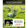 VEVOR Goat Milking Machine, 1.8 Gal / 7 L Food-Grade Stainless Steel Bucket, 4 Teat Cups for Cows and Goats, with 8000 mAh Rechargeable Battery, Electric Pulsation Milking Machine Portable Milker