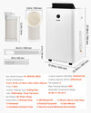 Portable AC dimensions and included accessories overview