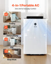 VEVOR 4-in-1 portable AC modes: cooling, dehumidifying, fan, sleep mode
