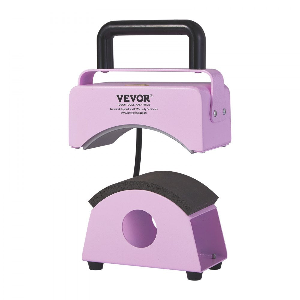 VEVOR Hat Press Machine, Mini Hat Heat Press for Caps with Integrated Control Panel, Cap Heat Press Machine with 5.9x3.15 inch Curved Heating Plate, Safety Base, and Glove, Automatic Shut-Off, Purple
