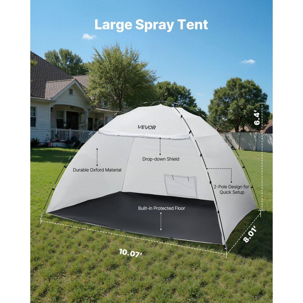 VEVOR Portable Paint Booth Tent, 115.35 x 90.55 x 74 inch Painting Tent Station, Spray Shelter with Built-in Floor & Mesh Screen, Large Space, Oxford Spray Painting Tents for Cupboard, Chairs, Tables