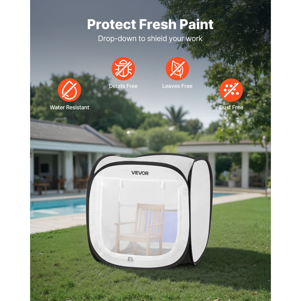VEVOR Portable Paint Booth Tent, 15.94 x 15.94 x 16.9 inch Pop-Up Portable Spray Paint Tent with Mesh Door, Spray Painting Tents for Small Models, Sculptures, Vases, Photo Frames, Pop-Up Design