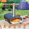 VEVOR Outdoor Oven 12-inch Pellet and Charcoal Fired Maker, Portable Outside Stainless Steel Grill with Pizza Stone, Waterproof Cover, Shovel, Wood Burner for Backyard Camping, Black