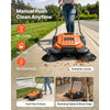 VEVOR Walk-Behind Hand Push Floor Sweeper, Manual Floor Sweeper Non-Electric with 25.6" Sweeping Width, 5 Gallons Waste Container & Adjustable Folding Handle for Yards Walkways Patios Garages - Orange