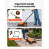VEVOR Walk-Behind Hand Push Floor Sweeper, Manual Floor Sweeper Non-Electric with 25.6" Sweeping Width, 5 Gallons Waste Container & Adjustable Folding Handle for Yards Walkways Patios Garages - Orange