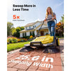 VEVOR Walk-Behind Hand Push Floor Sweeper, Manual Floor Sweeper Non-Electric with 25.6" Sweeping Width, 5 Gallons Waste Container & Adjustable Folding Handle for Yards Walkways Patios Garages - Yellow