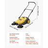 VEVOR Walk-Behind Hand Push Floor Sweeper, Manual Floor Sweeper Non-Electric with 25.6" Sweeping Width, 5 Gallons Waste Container & Adjustable Folding Handle for Yards Walkways Patios Garages - Yellow