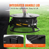 VEVOR Propane Fire Pit, 19-Inch Diameter Outdoor Portable Gas Fire Pit with Cover & Lava Rocks, Adjustable Flame Height Camping Firepit for Heating, Lighting, Gathering, 58,000 BTU, Black