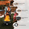 VEVOR Propane Fire Pit, 19-Inch Diameter Outdoor Portable Gas Fire Pit with Cover & Lava Rocks, Adjustable Flame Height Camping Firepit for Heating, Lighting, Gathering, 58,000 BTU, Black