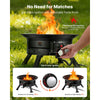 VEVOR Propane Fire Pit 19-Inch, 53,000 BTU Portable Gas Fire Pit, with Grill Grate & Lava Rocks, Adjustable Flame, Folding Legs,Smokeless Outdoor Firebowl for Camping, Patio, Backyard, Deck, RV, Black