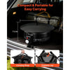 VEVOR Propane Fire Pit 24-Inch, 53,000 BTU Portable Gas Fire Pit, with Grill Grate & Lava Rocks, Adjustable Flame, Folding Legs,Smokeless Outdoor Firebowl for Camping, Patio, Backyard, Deck, RV, Black