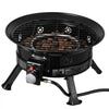 VEVOR Propane Fire Pit 24-Inch, 53,000 BTU Portable Gas Fire Pit, with Grill Grate & Lava Rocks, Adjustable Flame, Folding Legs,Smokeless Outdoor Firebowl for Camping, Patio, Backyard, Deck, RV, Black