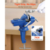 VEVOR Bench Vise, 3 Inch, Portable Workbench Vice with 360° Swivel Base, Quick Release Rotating Bench Clamp, Raised Base, Cast Iron Construction, for Woodworking, Metalworking, Drilling, and Cutting