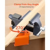 VEVOR Bench Vise, 4.5 Inch, Portable Workbench Vice with 270° Swivel Base, Quick Release Rotating Bench Clamp, Cast Iron Construction, for Woodworking, Metalworking, Drilling, Sawing, Cutting Conduit