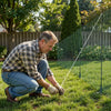 VEVOR Temporary Fence with Posts, 3.9 x 98.4 FT Plastic Mesh Fencing, Garden Safety Fences Netting with Double-Spike Stakes & Guy Ropes, Temporary Fence for Dogs, Chickens, Plants, Outdoor Yards