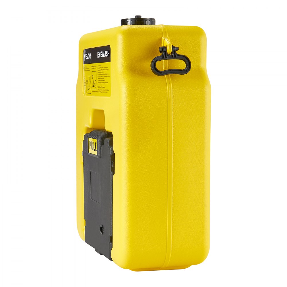 VEVOR Portable Eye Wash Station 14 Gal, OSHA-Approved Eyewash Station Wall-Mounted/On Flat Surface, Emergency Eye Wash Unit with 2 Sprays, First Aid Eyewash Units for Schools, Labs, Factories, Yellow