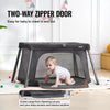 VEVOR Baby Travel Crib and Play Yard, Folding Baby Playpen with Zipper Gate & Soft Mattress, Portable Toddler Crib with Breathable Mesh, Travel Bag, Indoor/Outdoor Kids Activity Center for 0-36 Months