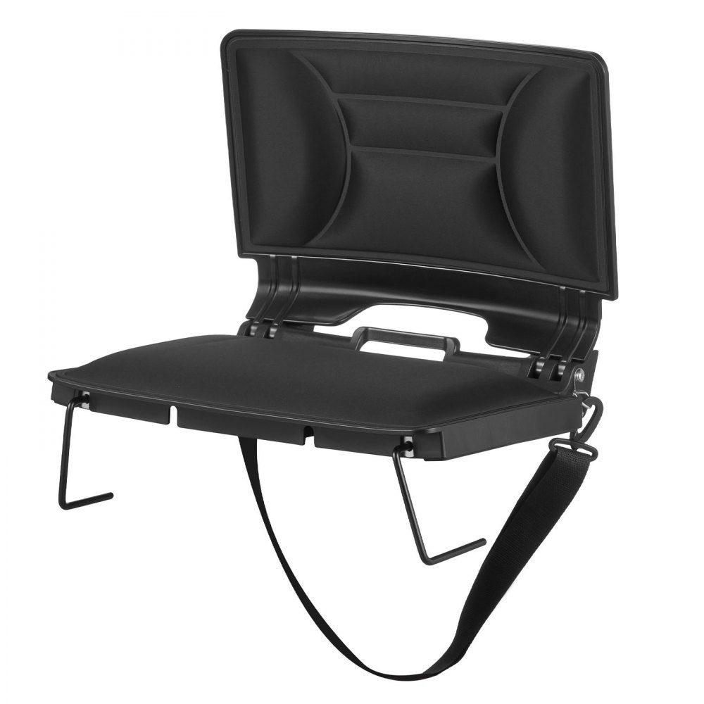 VEVOR Stadium Seat, Folding Bleacher Chair with Back Support and Thick Cushion, Padded Stadium Seat for Bleacher Includes Shoulder Strap, Hooks, Cup Holder, Lycra Material, Side Pocket, PP Material