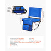 VEVOR Stadium Seat, Folding Bleacher Chair with Back Support and Thick Cushion, Padded Stadium Seat for Bleacher Includes Shoulder Strap, Hooks, Cup Holder, and Side Pocket, Blue Bleachers Chair