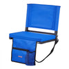 VEVOR Stadium Seat, Folding Bleacher Chair with Back Support and Thick Cushion, Padded Stadium Seat for Bleacher Includes Shoulder Strap, Hooks, Cup Holder, and Side Pocket, Blue Bleachers Chair