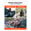 VEVOR Stadium Seat, Portable Bleacher Seat with Armrest, Back Support and Thick Cushion, Bench Chair for Bleacher Includes Shoulder Strap, Hooks, Cup Holder, Black Football Bleachers Seats, 2PCS