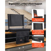 VEVOR Stadium Seat, Folding Bleacher Seat with Back Support and Thick Cushion, Padded Stadium Seats for Bleacher Includes Shoulder Strap, Hooks, Cup Holder, and Side Pocket, Black Bleachers Chair