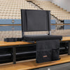 VEVOR Stadium Seat, Folding Bleacher Seat with Back Support and Thick Cushion, Padded Stadium Seats for Bleacher Includes Shoulder Strap, Hooks, Cup Holder, and Side Pocket, Black Bleachers Chair