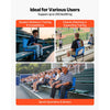 VEVOR Stadium Seat, Folding Bleacher Seat with Back Support & Thick Cushion, Padded Stadium Seats for Bleacher Includes Shoulder Strap, Hooks, Cup Holder, and Side Pocket, Blue Bleachers Chair
