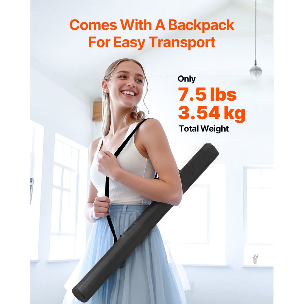 VEVOR Dance Floor, 6.6' x 3' Portable Yoga Mat with Organizer Bag, 1.5 mm Thick Workout Mats, Non-slip Floor Mats for Practicing at Home, Studios, Stage