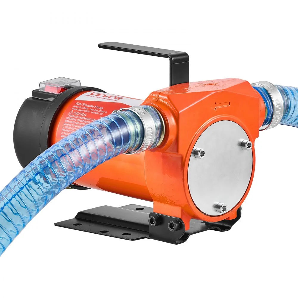 VEVOR Fuel Transfer Pump 12V DC 13 GPM Portable Electric Diesel Pump Kit, for Diesel and Kerosene, 1/5 HP Motor, Cast Iron Housing, with Manual Fuel Nozzle, Discharge Hose, Filter Screen, Hose Clamp