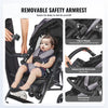 VEVOR Lightweight Stroller, Compact Easy Fold MultiPosition Recline Canopy Backrest, Carbon Steel Frame, Large Storage Basket,Cup Holder, Umbrella Toddler Baby Stroller for Travel, Light Gray/Black