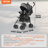 VEVOR Lightweight Stroller, Compact Easy Fold MultiPosition Recline Canopy Backrest, Carbon Steel Frame, Large Storage Basket,Cup Holder, Umbrella Toddler Baby Stroller for Travel, Dark Gray/Black