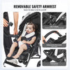 VEVOR Lightweight Stroller, Compact Easy Fold MultiPosition Recline Canopy Backrest, Carbon Steel Frame, Large Storage Basket, Umbrella Toddler Baby Stroller for Travel and More, Black/White