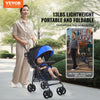 VEVOR Lightweight Stroller, Compact Easy Fold MultiPosition Recline Canopy Backrest, Carbon Steel Frame, Large Storage Basket, Umbrella Toddler Baby Stroller for Travel and More, Black/Blue