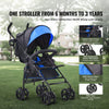 VEVOR Lightweight Stroller, Compact Easy Fold MultiPosition Recline Canopy Backrest, Carbon Steel Frame, Large Storage Basket, Umbrella Toddler Baby Stroller for Travel and More, Black/Blue