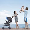 VEVOR Lightweight Stroller, Compact Easy Fold MultiPosition Recline Canopy Backrest, Carbon Steel Frame, Large Storage Basket, Umbrella Toddler Baby Stroller for Travel and More, Black/Blue