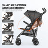 VEVOR Lightweight Stroller, Compact Easy Fold MultiPosition Recline Canopy Backrest, Carbon Steel Frame, Large Storage Basket,Cup Holder, Umbrella Toddler Baby Stroller for Travel and More, Black