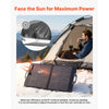 VEVOR 100W Bifacial Solar Panel, 16BB N-Type Foldable Monocrystalline Solar Panel Charger 24% Efficiency, Portable with MC4 Output, USB-A (QC3.0), Type-C & DC Ports for Power Stations Camping Hiking
