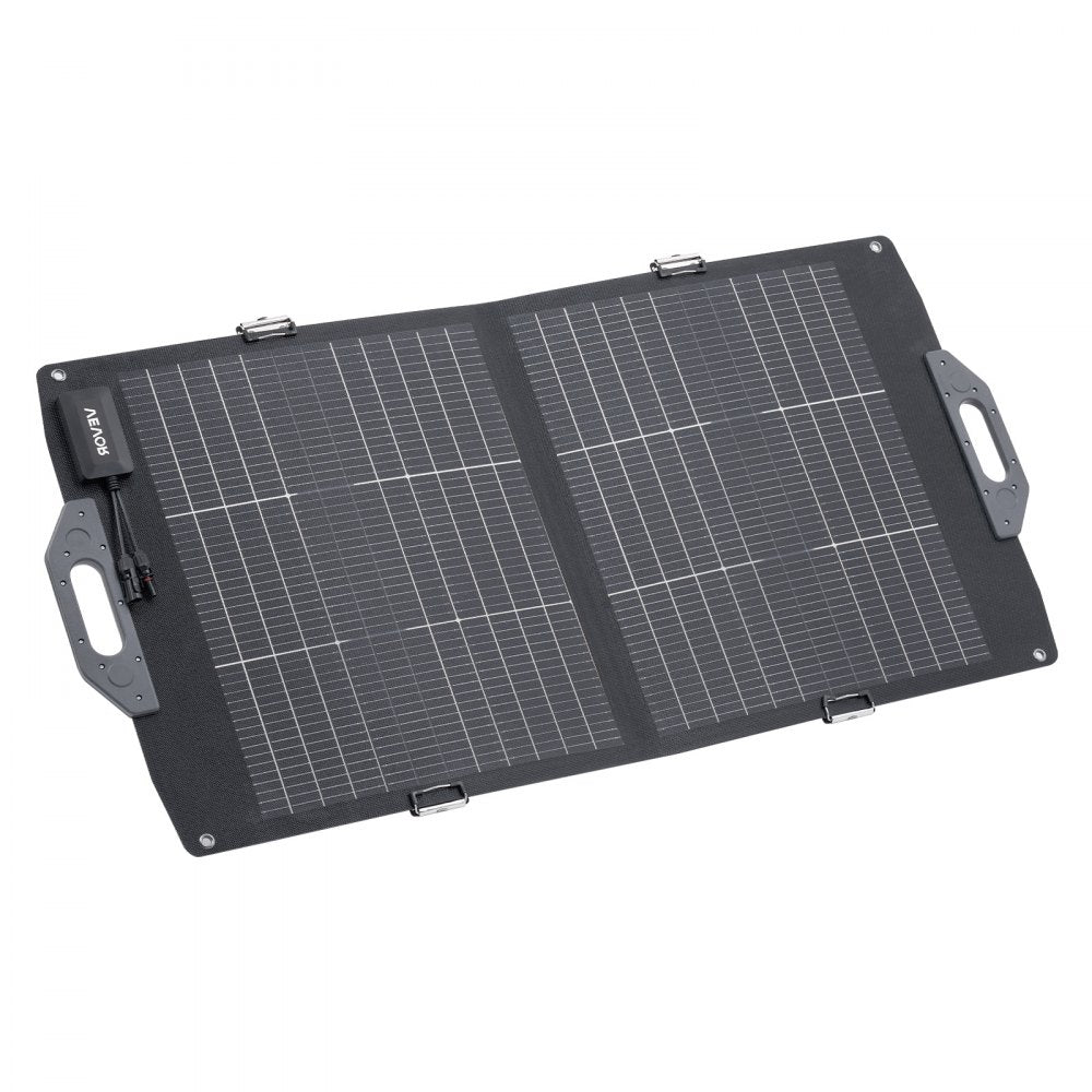 VEVOR 100W Bifacial Solar Panel, 16BB N-Type Foldable Monocrystalline Solar Panel Charger 24% Efficiency, Portable with MC4 Output, USB-A (QC3.0), Type-C & DC Ports for Power Stations Camping Hiking