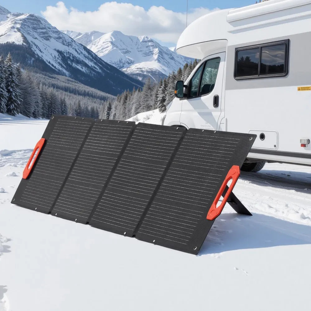 VEVOR 150W Foldable Monocrystalline Solar Panel, 23% Efficiency Portable ETFE Mono Solar Panel Charger with MC4 Output, Type-C, QC3.0 USB & DC Ports, IP67 Waterproof for Power Stations Camping Hiking